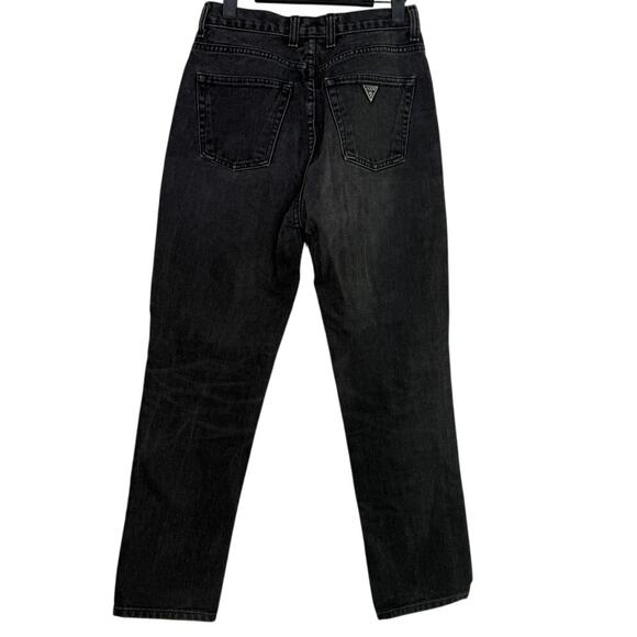 Guess Vintage Original Fit Classic Narrow Leg High Rise Denim Jean 29 Black - Picture 11 of 15